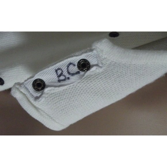 Knit Minded Cardigan Sweater Medium White Cable button front M open snap back - Picture 11 of 12